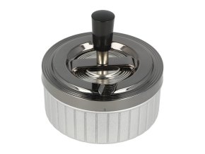 Cigaretový popelník kovový otočný Stripes šedý, 11cm