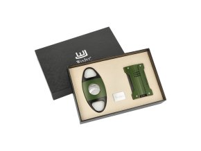 Doutníková sada Winjet, zelená, zapalovač+ořezávač