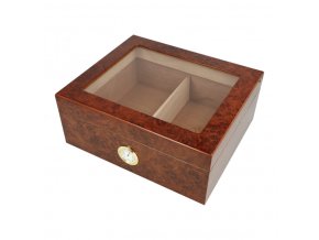 Humidor na doutníky hnědý prosklený 25D, 26x22x10,5cm