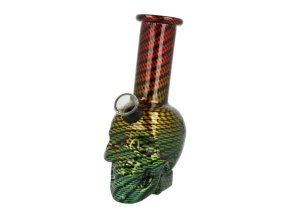 Skleněný bong Skull Rainbow, 15 cm