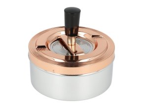 Cigaretový popelník kovový otočný Chrome/Bronze, 11cm