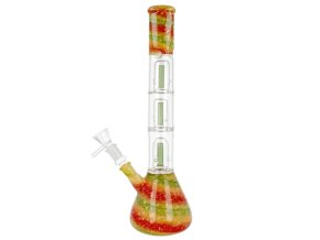 Skleněný bong s perkolací Super Heroes Beaker Rainbow, 36cm