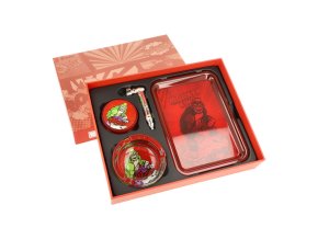 Drtič tabáku plastový Monkey King Gift Set Red