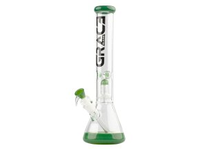 Skleněný bong s perkolací Grace Glass LE Beaker Green, 40cm