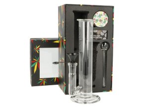 Skleněný bong Super Heroes Giftset Leaf, 19,5cm