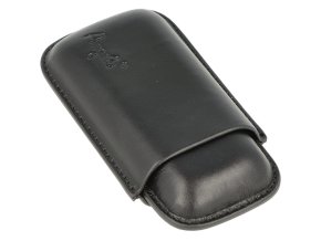Pouzdro na 2 doutníky Angelo, koženka, 12cm, černé