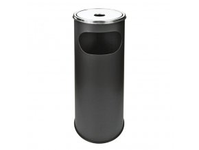 Venkovní popelník - odpadkový koš kulatý, černý matný, 58cm