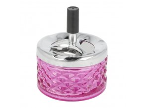 Cigaretový popelník otočný skleněný Angelo Pink 9,5cm