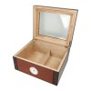 Humidor na doutníky červenohnědý prosklený 25D, 26x22x12cm