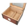 Humidor na doutníky červenohnědý prosklený 25D, 26x22x12cm
