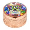 Drtič tabáku kovový Rose Gold Skull, 65mm