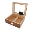 Humidor na doutníky hnědý prosklený 25D, 26x22x10,5cm