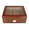 Humidor na doutníky hnědý prosklený 25D, 26x22x10,5cm
