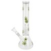 Skleněný bong s perkolací Super Heroes Beaker Green Leaves, 31cm