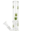 Skleněný bong s perkolací Super Heroes Beaker Green Leaves, 31cm