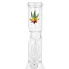 Skleněný bong s perkolací Transparent Leaves, 26cm