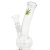 Skleněný bong Basic Green Leaf, 22cm