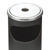 Venkovní popelník - odpadkový koš kulatý, černý matný, 58cm