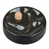 Dýmkový popelník na 3 dýmky keramický černý kulatý