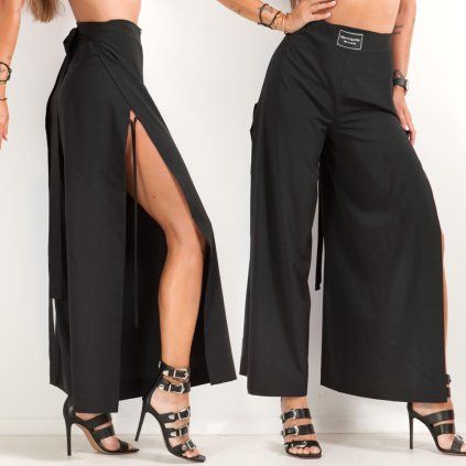 wrap pants black