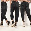 POCKET BUTTON PANTS black