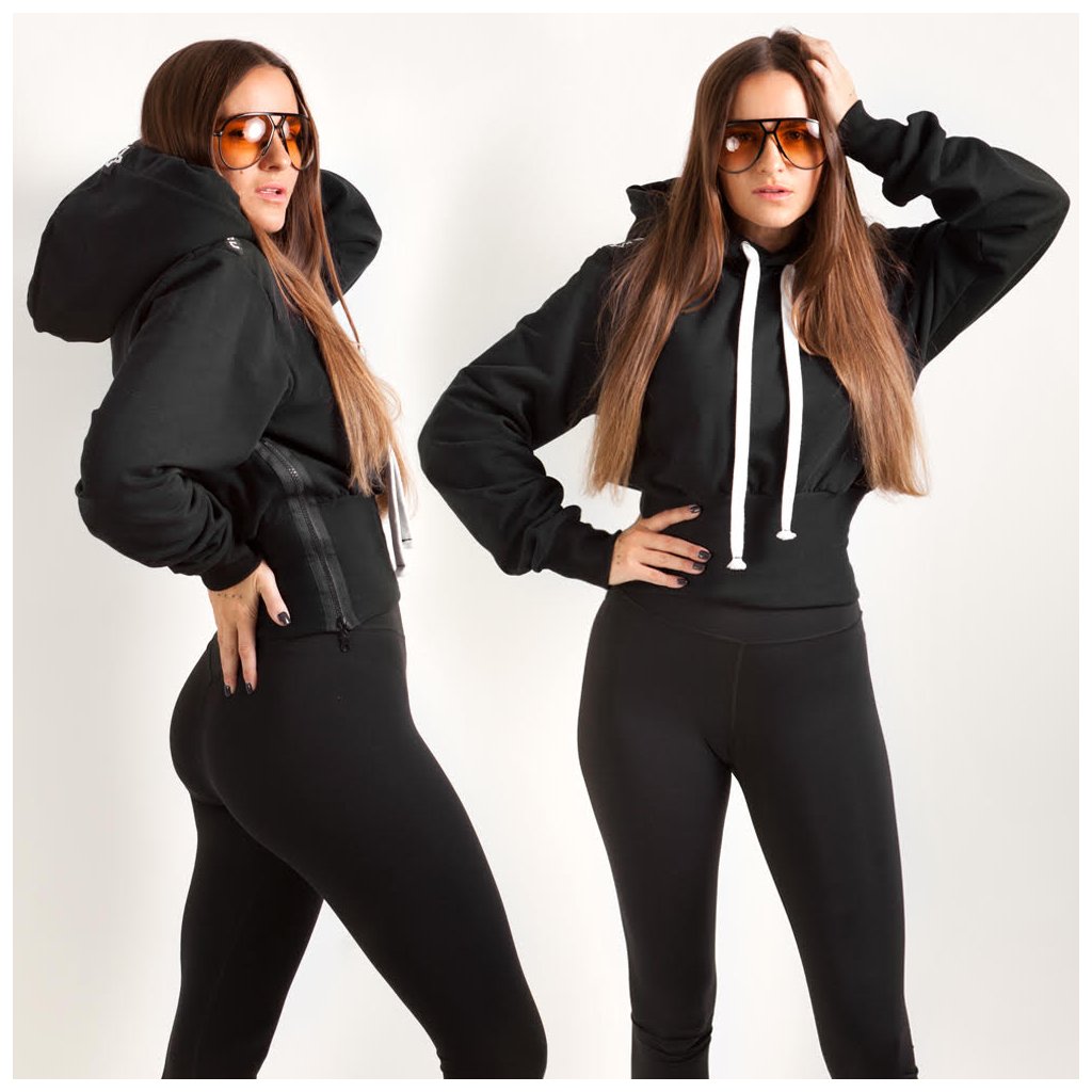 Skinny black hoodie hotsell