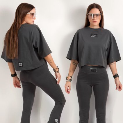 graphite crop tee