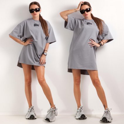 BASIC TEE DRESS grey
