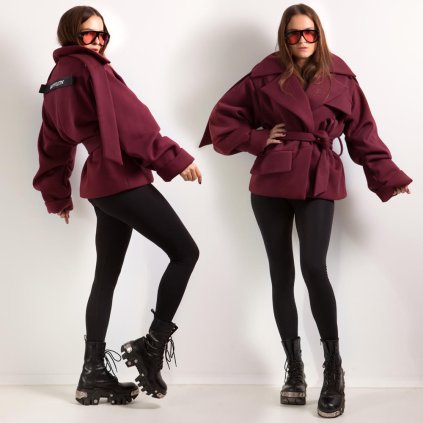 SHORT COAT BURGUNDY