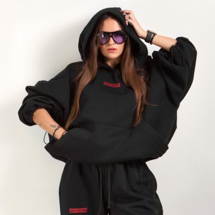 MEGA OVERSIZE HOODIE blackxred