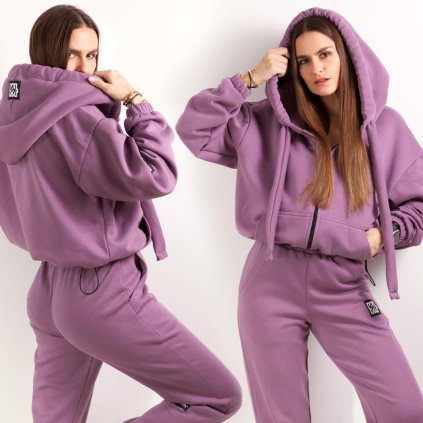 ZIP PUFFY HOODIE purple