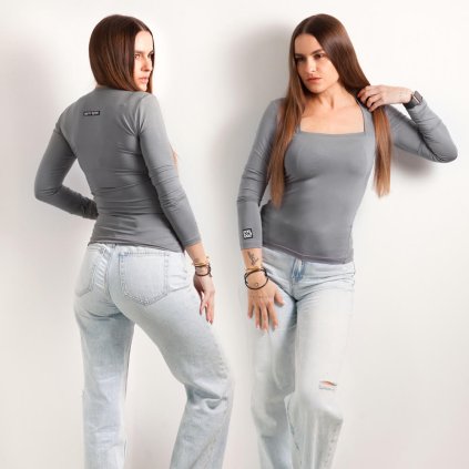 LONGSLEEVE SQUARE NECK TOP