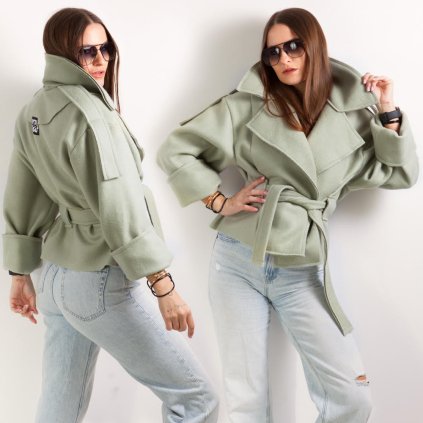 spring short coat matcha