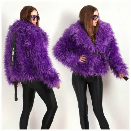 YETTI SHORT COAT purple