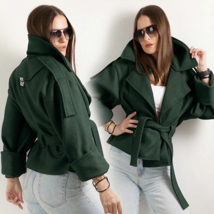 SPRING SHORT COAT dark green