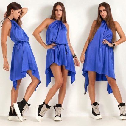 SATIN DIY DRESS blue