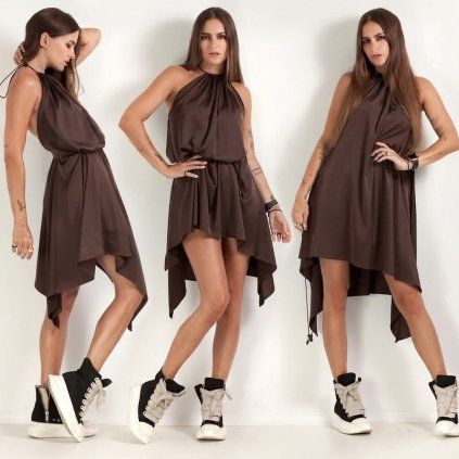 SATIN DIY DRESS choco