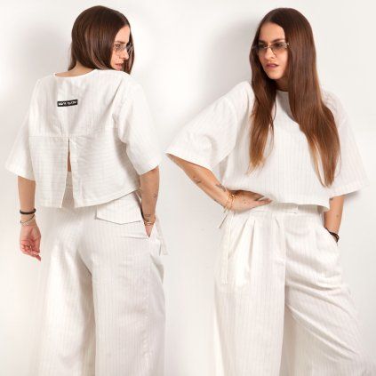 LINEN SPLIT BACK TOP