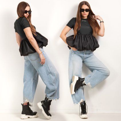 PUFF SHORTSLEEVE TOP black