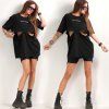 front zip tee black