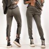 zip sweatpants khaki