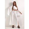 WRAP PANTS KIMONO TOP white