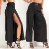 wrap pants black