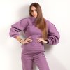 PUFFY TURTLENECK HOODIE purple