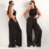 SILK PANTS A BACKLESS TOP POPIS