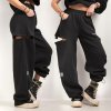 OPEN LEG SWEATPANTS black