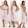 SATIN DIY LONG DRESS blush pink
