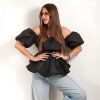 PUFF OFF SHOULDER TOP black