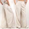 LINEN WIDE STRIPED PANTS