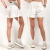 LINEN STRIPED SHORTS